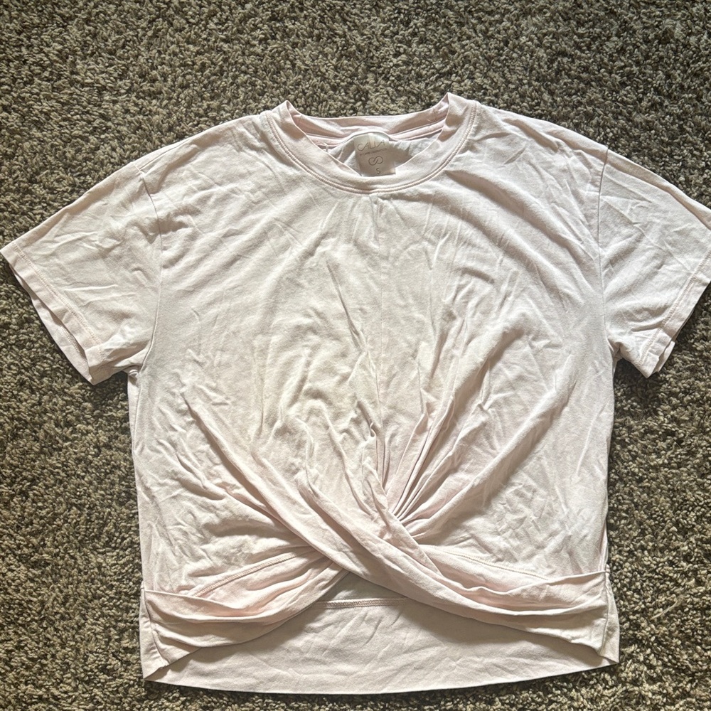 CALIA by Carrie Underwood Light Pink Twist Front Tee